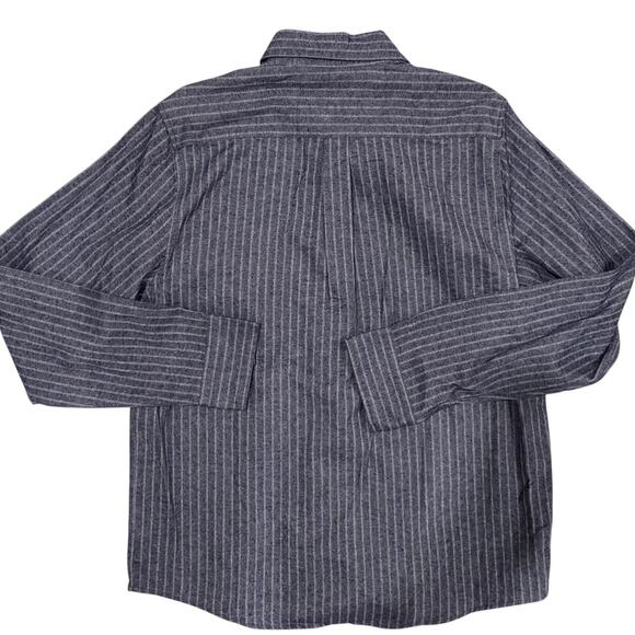 Purnell Santa Barbara Navy Striped Button-Down Cotton Shirt Size Large - Picture 5 of 9